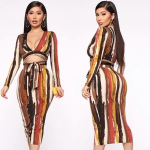 Abstract skirt set